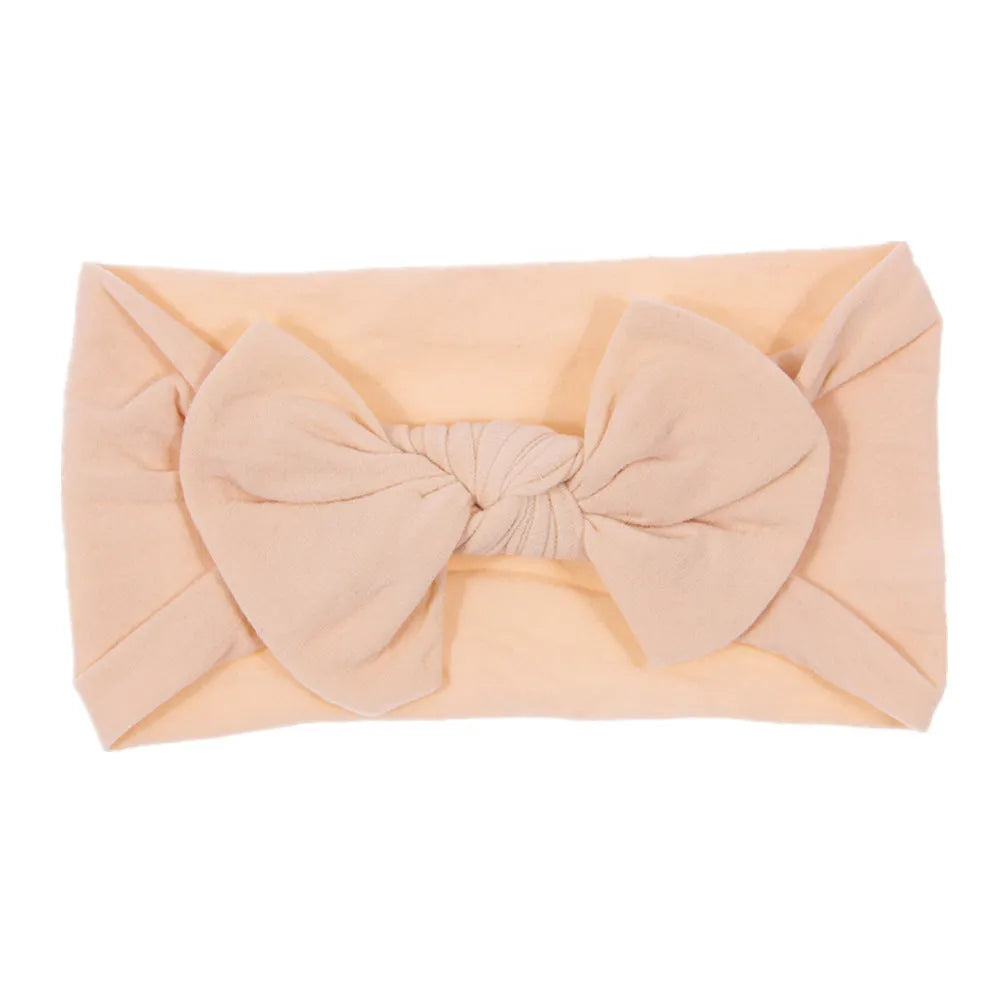 Bohemian children's hairband with wide nylon bow in Army Green, 10.5 x 7.5 cm bow, cloth band