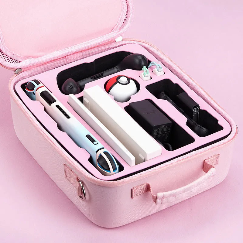 Nintendo Switch storage bag with cat claw design holding 21 game cartridges and diagonal strap