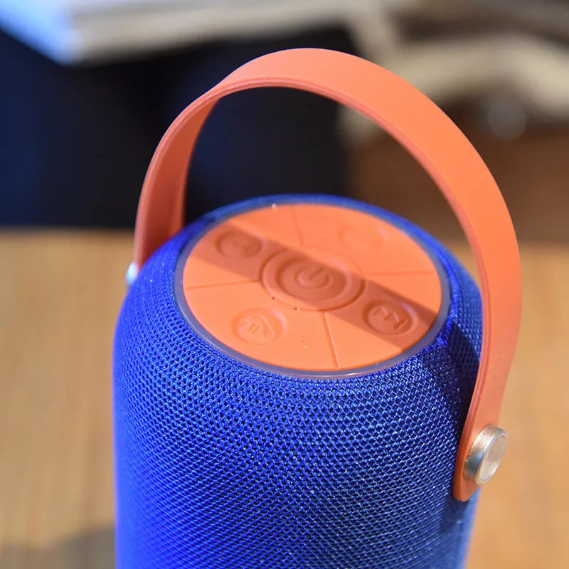 TG107 fabric wireless Bluetooth portable speaker in blue with compact rectangular design
