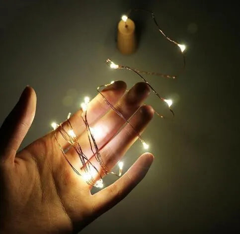 LED wine bottle string lights with copper wire and 20 warm white LEDs for decorative lighting