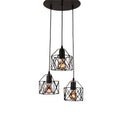 Country style decorative light with iron shade and push button switch for home lighting