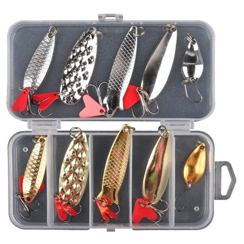 Metal sequin fishing lure components in pineapple shape with gold and silver flash elements