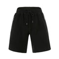 Men's loose running shorts in black, cotton blend, 95% cotton, with loose fit and side pockets