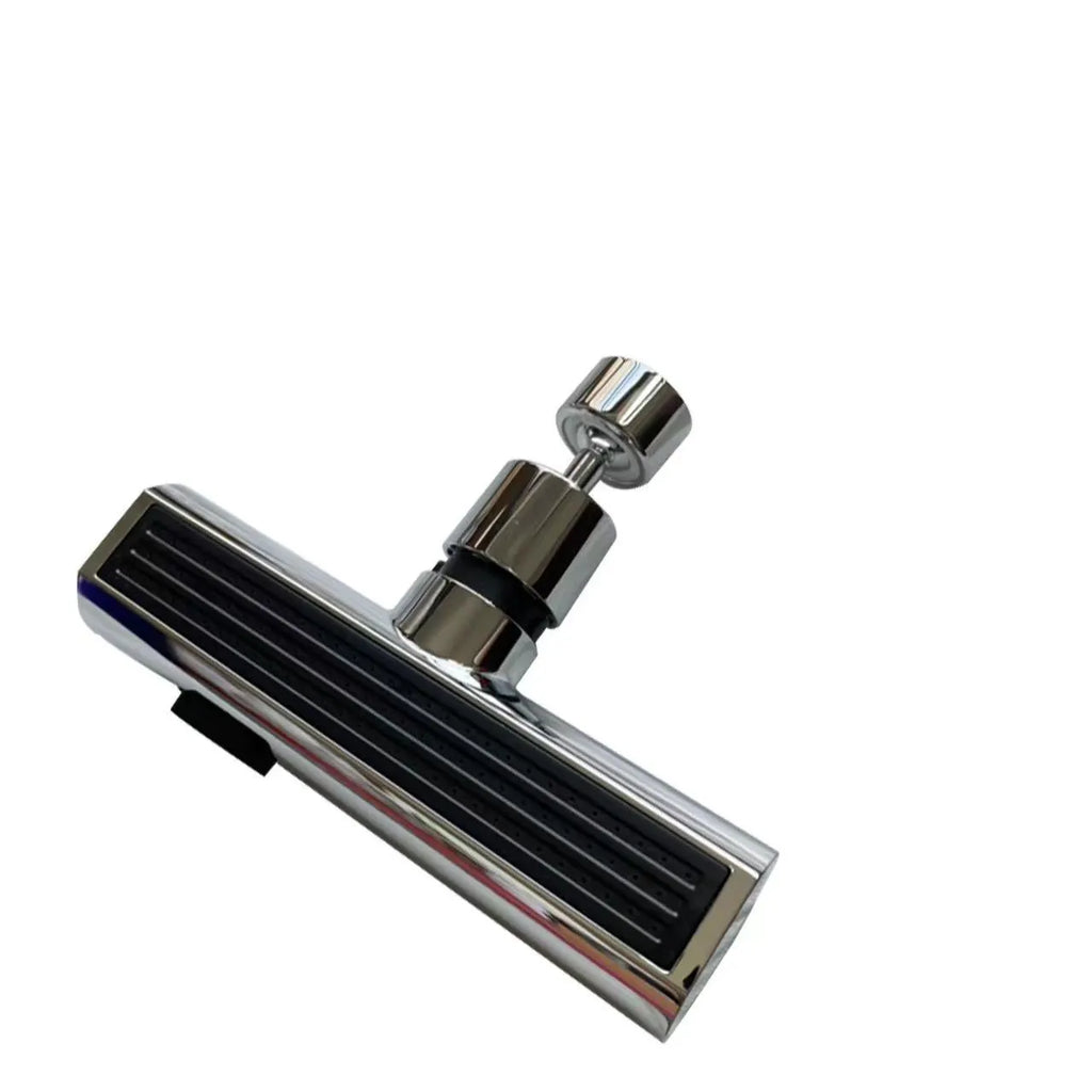 Black kitchen faucet waterfall outlet connector with rotating bubbler and pull-down sprayer