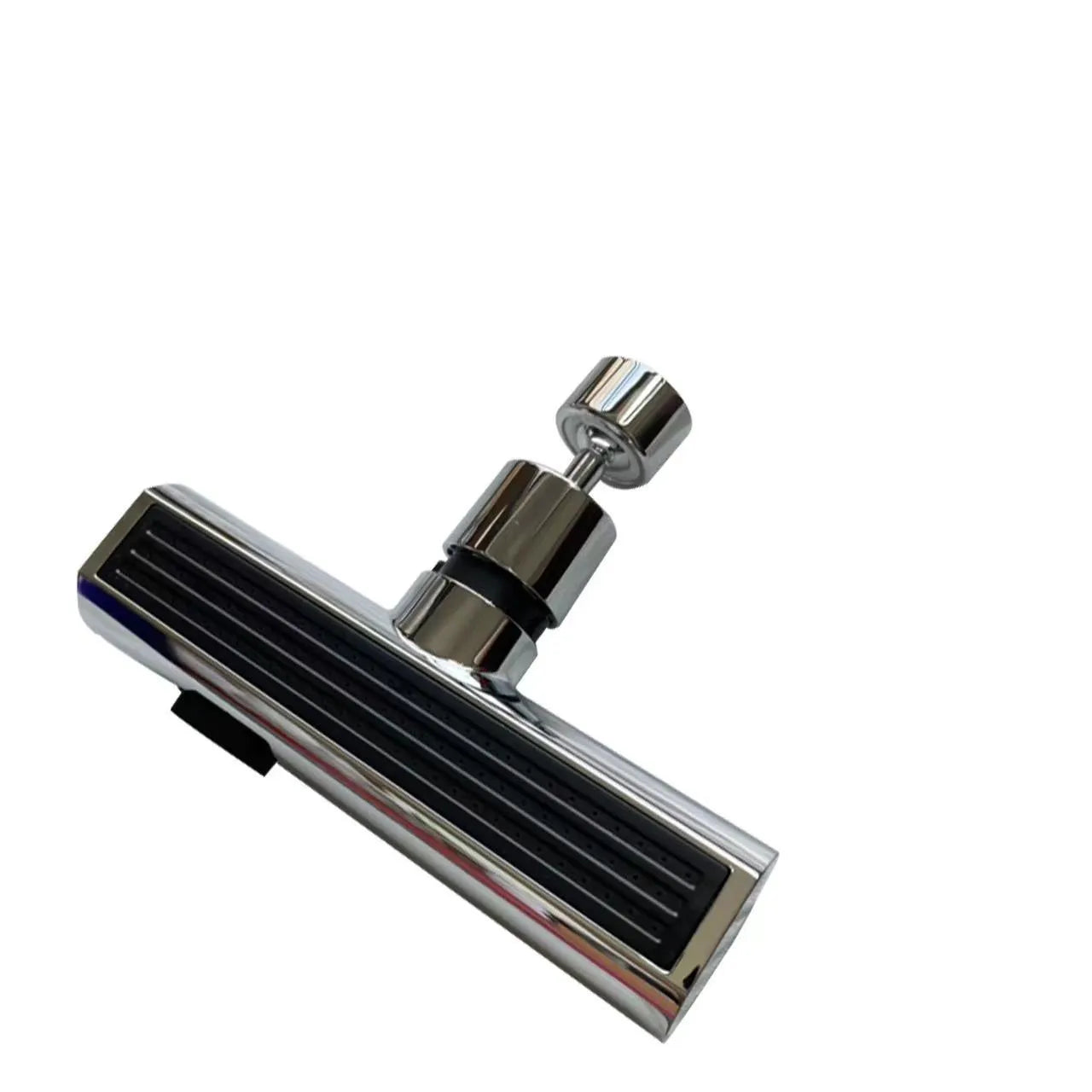 Black kitchen faucet waterfall outlet connector with rotating bubbler and pull-down sprayer