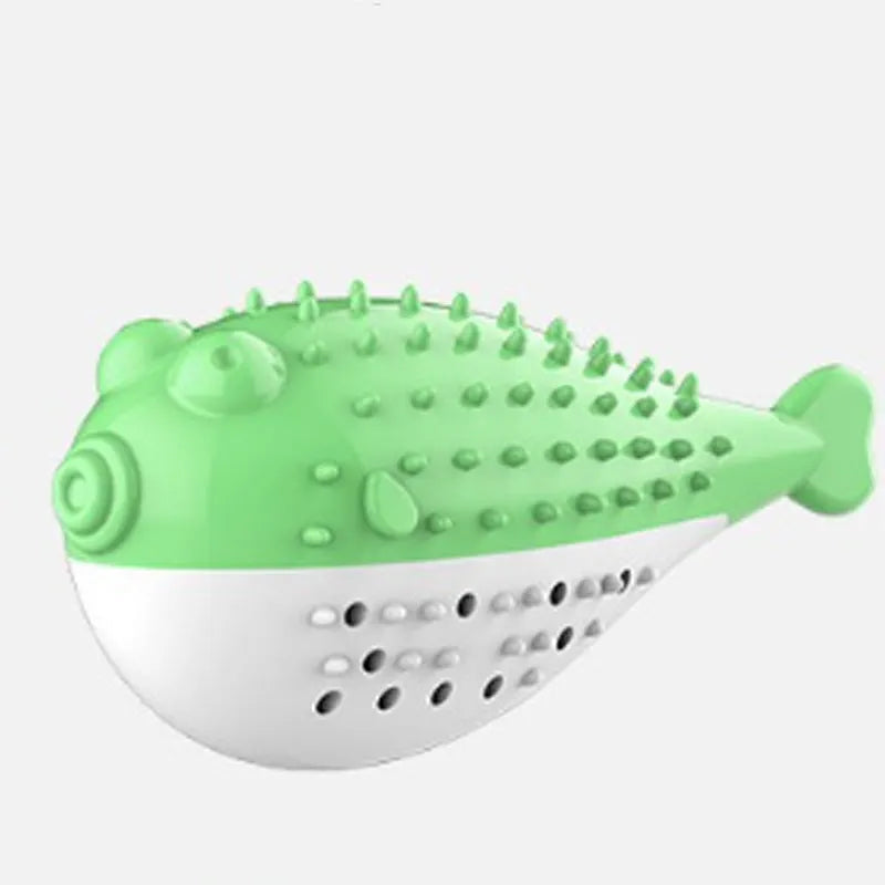 Mint Toys blue silicone fish-shaped cat chew toy with catnip on a white background