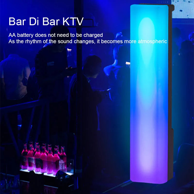 Black and white 3D RGB music-activated table lamp with USB cable