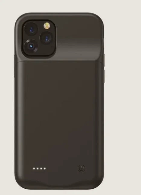 iPhone 11 battery case with 5000mAh clip-on external charger in black