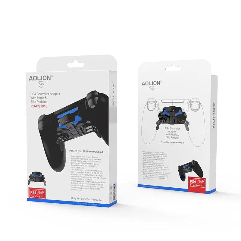Black PS4 controller back button accessory with a long USB cable for PS4 SLIM and PRO consoles.