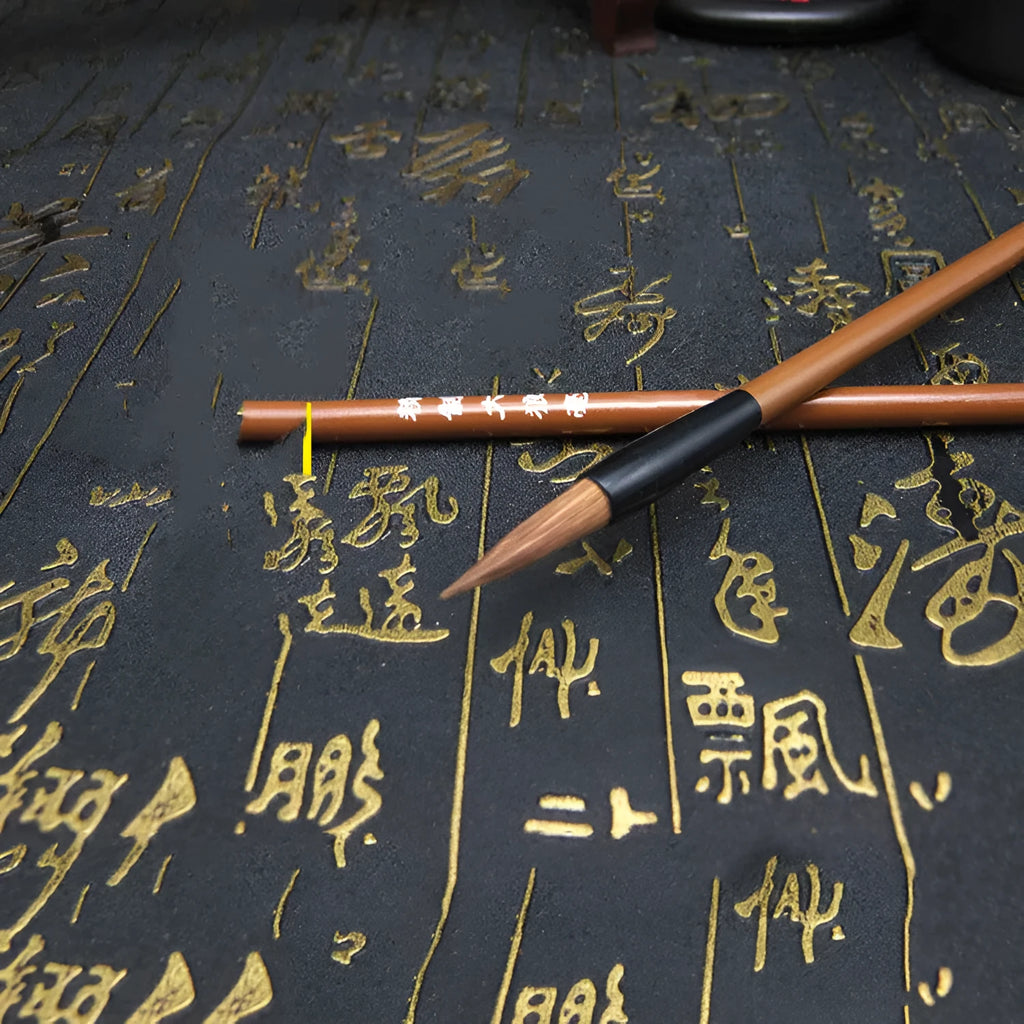 Cloud brushes set with natural wood or bamboo handles in brown and white, sizes S M L for calligraphy