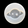 Clear silicone Full Mirror Planet epoxy resin mould for DIY jewellery making, approx 6.5cm.