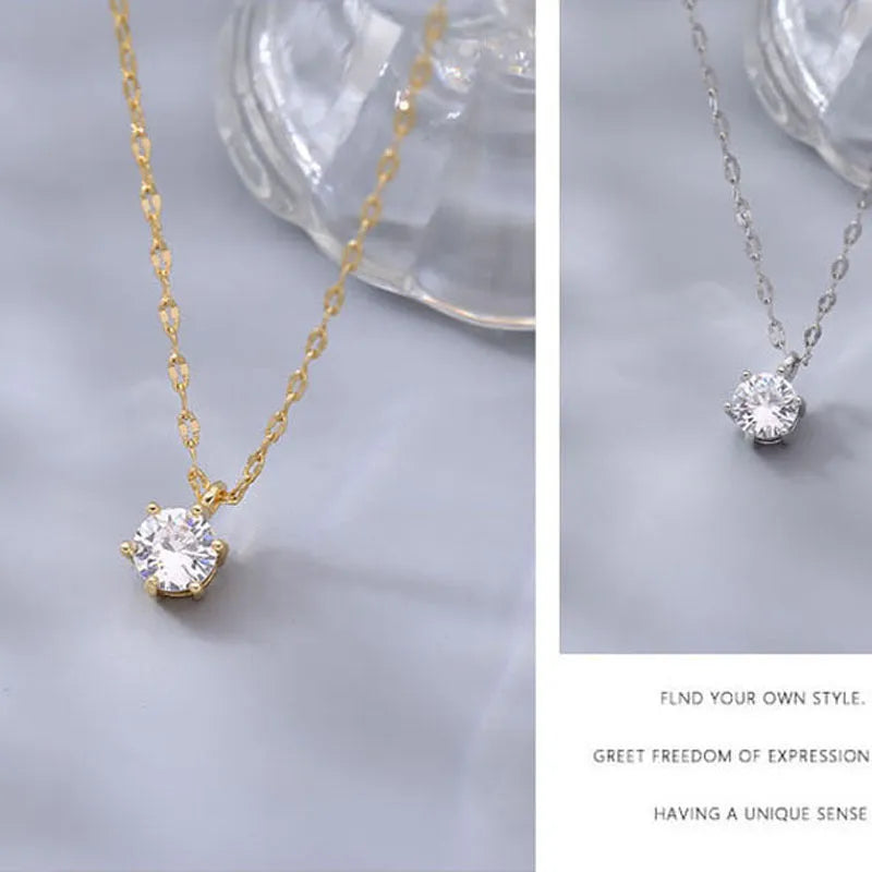 Women's copper pendant necklace with electroplated finish in copper white gold plated colour original design