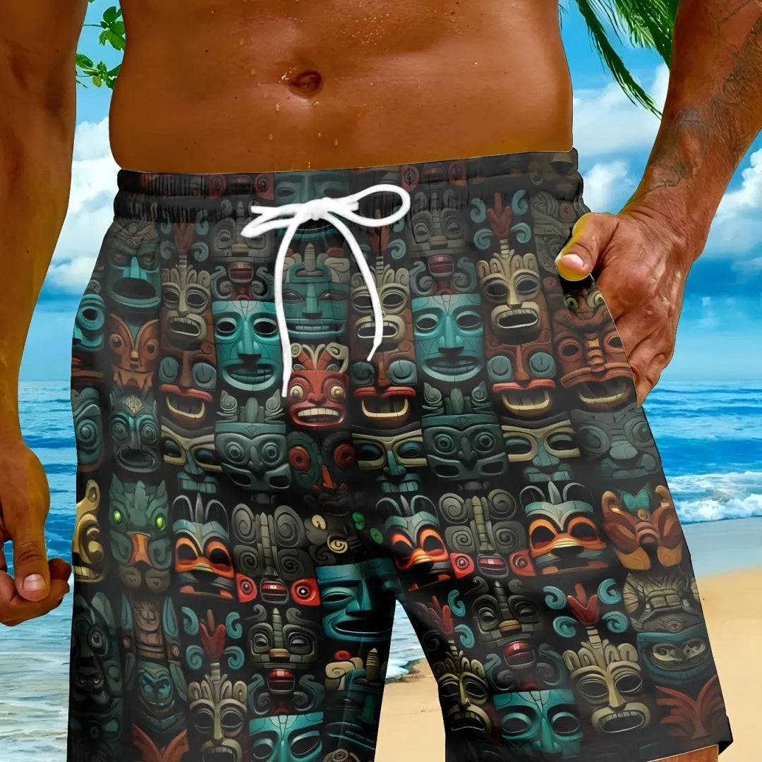 2025 summer men's casual shorts in breathable polyester, simple style, available in multiple colours
