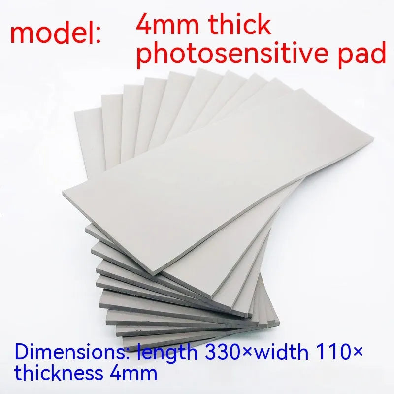 Black and grey plastic light-sensitive seal mat showing 7mm, 4mm, and 2mm thickness options.