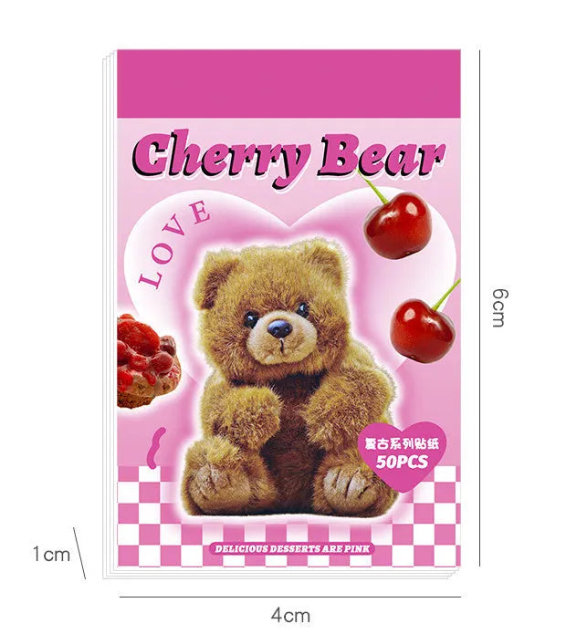 American retro cartoon sticker book showing 50 sheets with adhesive backing in six colour options