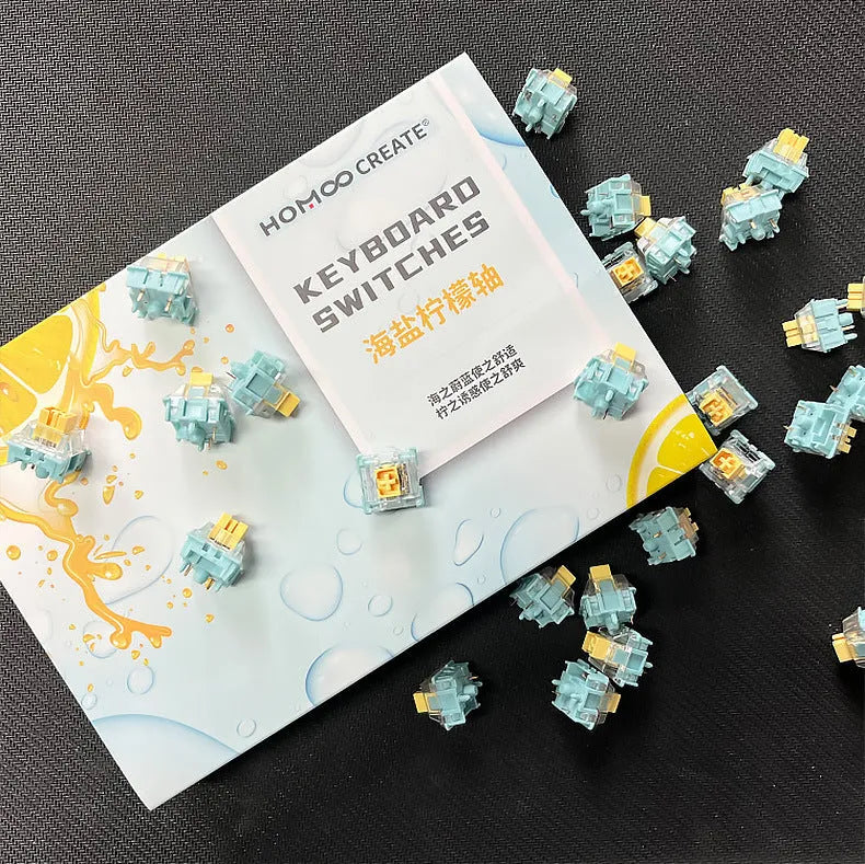 36 Sea Salt Lemon PRO Mute colour mechanical keyboard switches for Cherry MX compatible boards