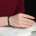 Natural obsidian bracelet with S925 silver flower accessory and constellation design