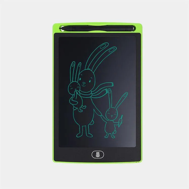 Electronic writing board for children with LCD screen in black, white, red, or green colours