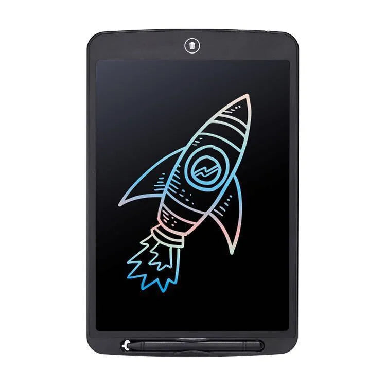 Electronic writing board for children with LCD screen in black, white, red, or green colours