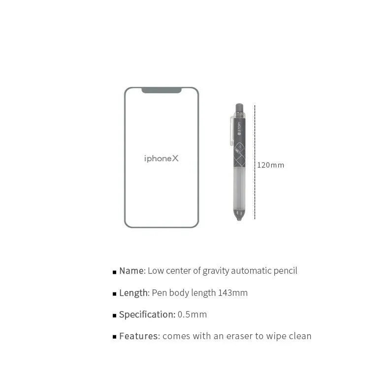 Activity brand black and white 0.5mm mechanical pencils with cloud grip, 2-pack.
