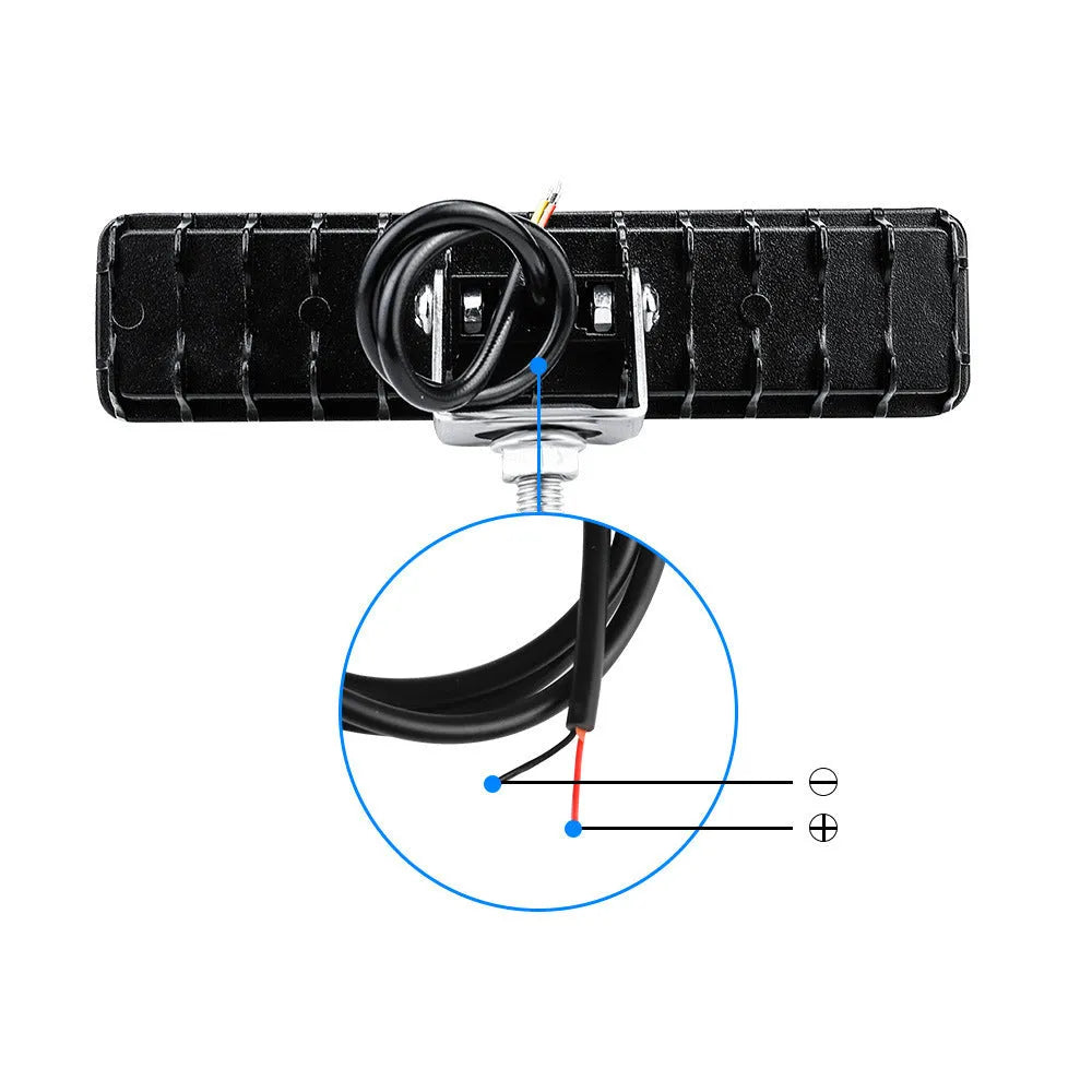 Set of four rectangular aluminium LED work lights for car and truck modification