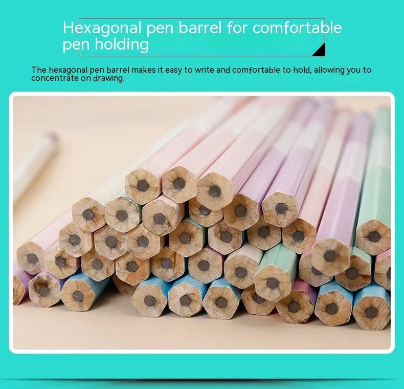 Basswood thermal transfer pencil refills with hexagonal barrel design in HB hardness