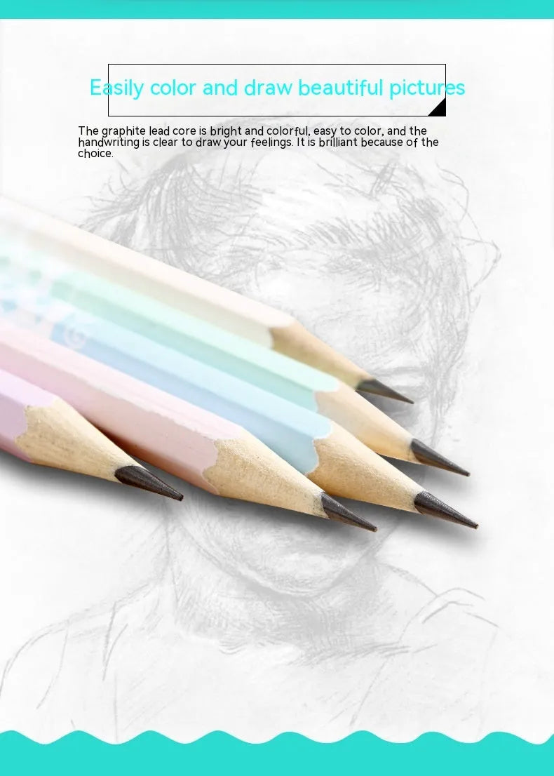 Basswood thermal transfer pencil refills with hexagonal barrel design in HB hardness