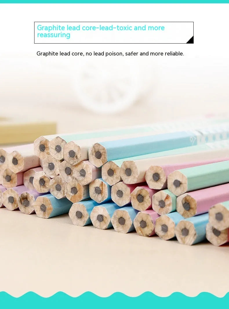 Basswood thermal transfer pencil refills with hexagonal barrel design in HB hardness
