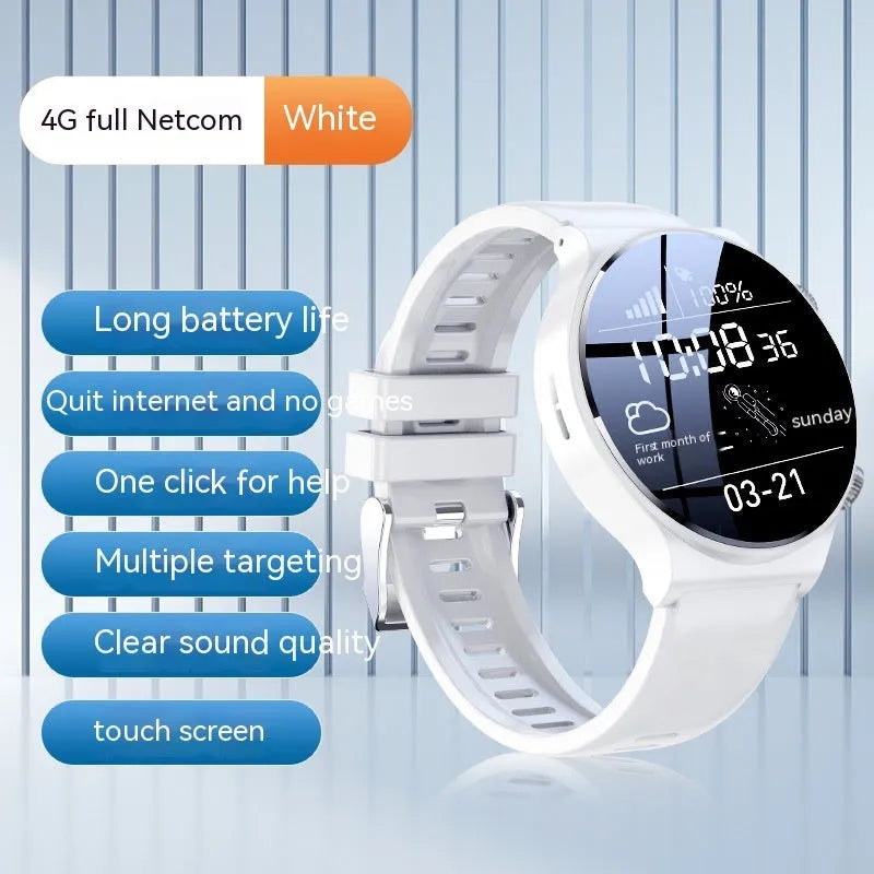 Black and white Fashion Personality Video Smart Watch showing 1.28-inch screen on a wrist.