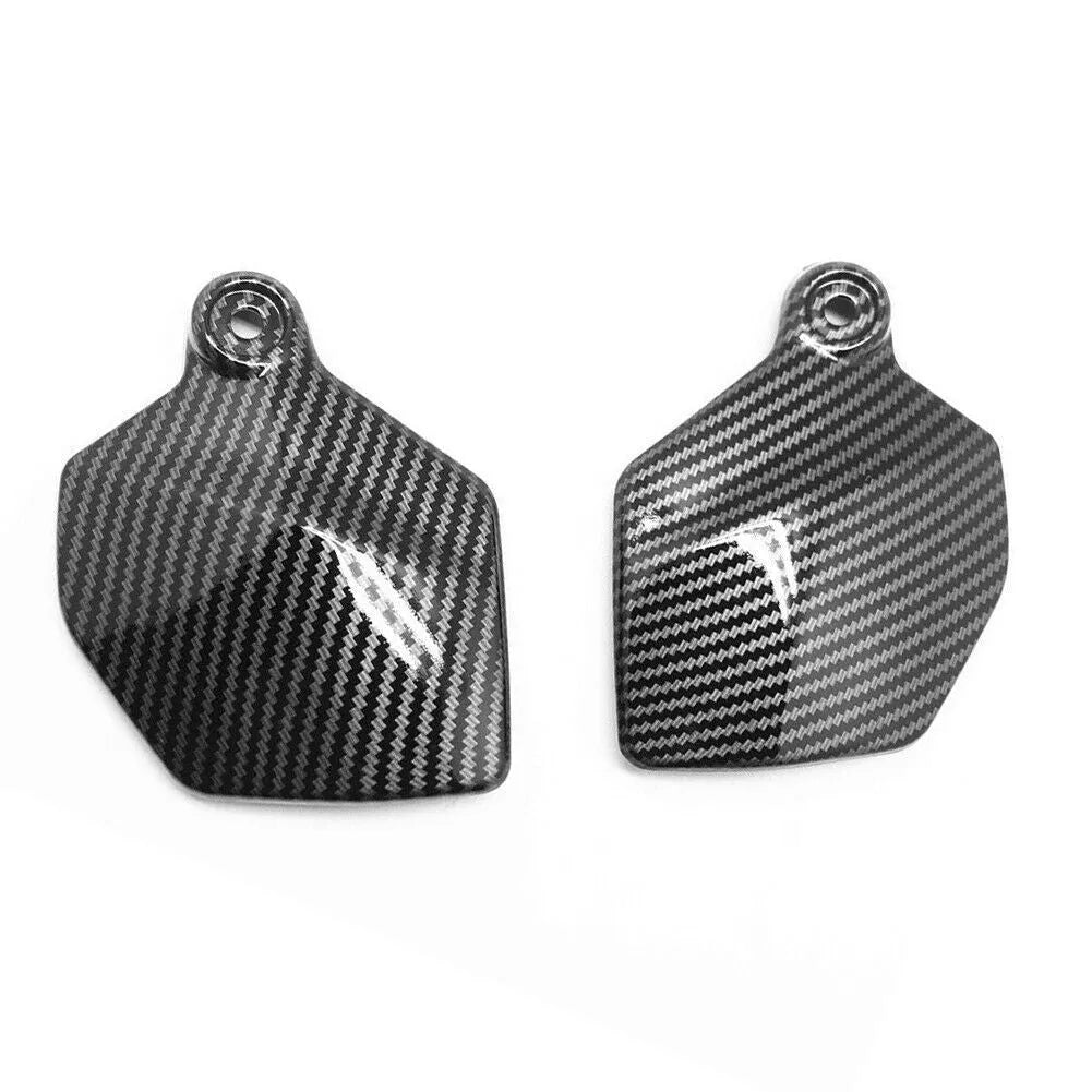 Pair of black carbon fibre style ABS plastic side upper frame covers for Honda CBR1000RR motorcycle.