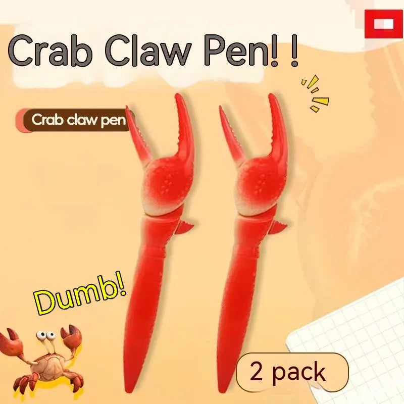 Crab-shaped ballpoint pen with pressing can clip mechanism in novelty stationery design