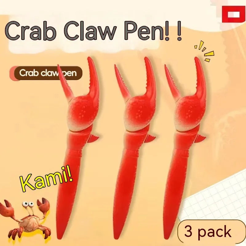Crab-shaped ballpoint pen with pressing can clip mechanism in novelty stationery design