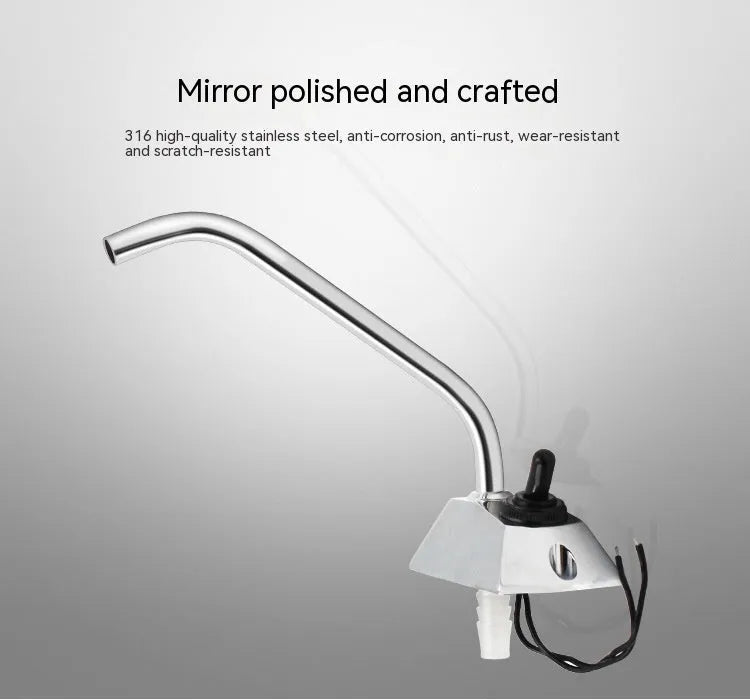 Electronic control RV kitchen tap with mirror polished stainless steel finish