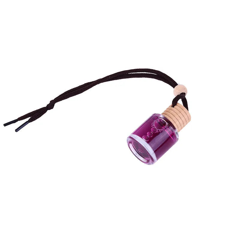 Glass bottle car air freshener hanging ornament with choice of 55g scent refills