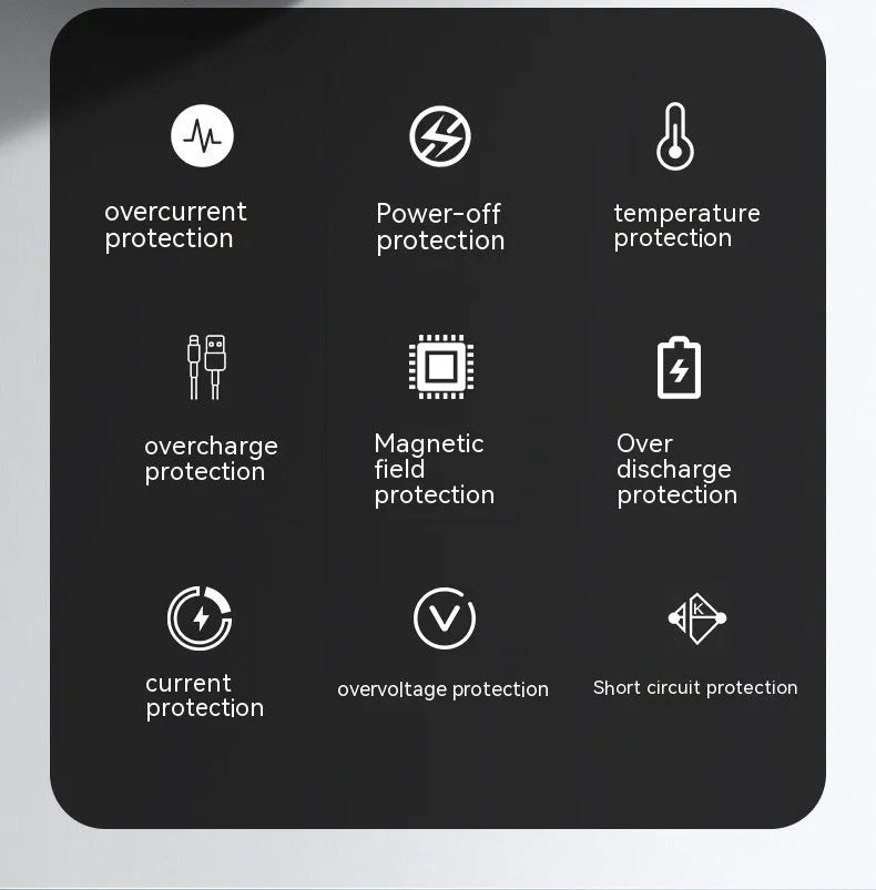 Black and white 20000mAh fast charging power bank with creative design