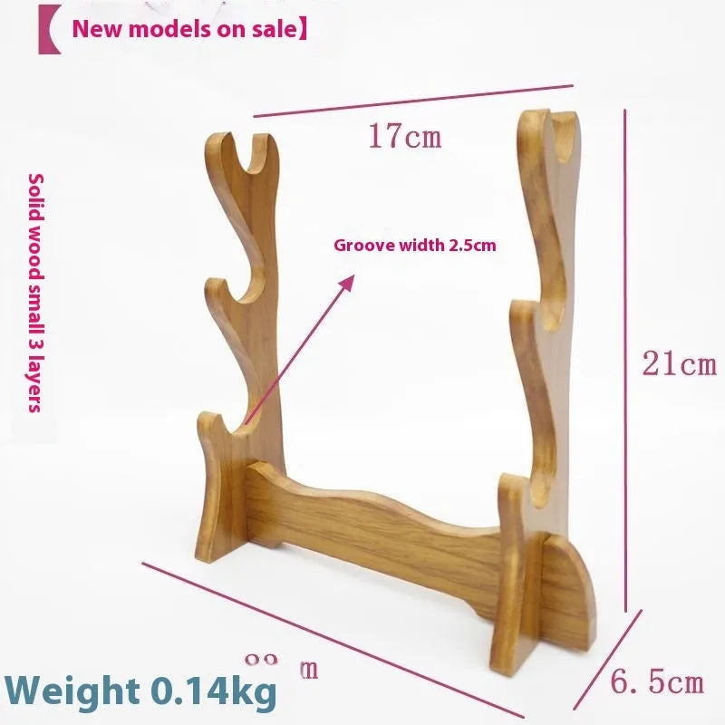 Simple handmade wooden bracket with multiple shelves in a Chinese style, shown in a 4-layer configuration.
