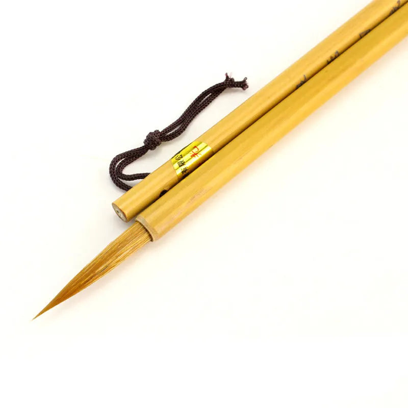 Langhao wolf hair calligraphy brush with traditional construction for Chinese writing