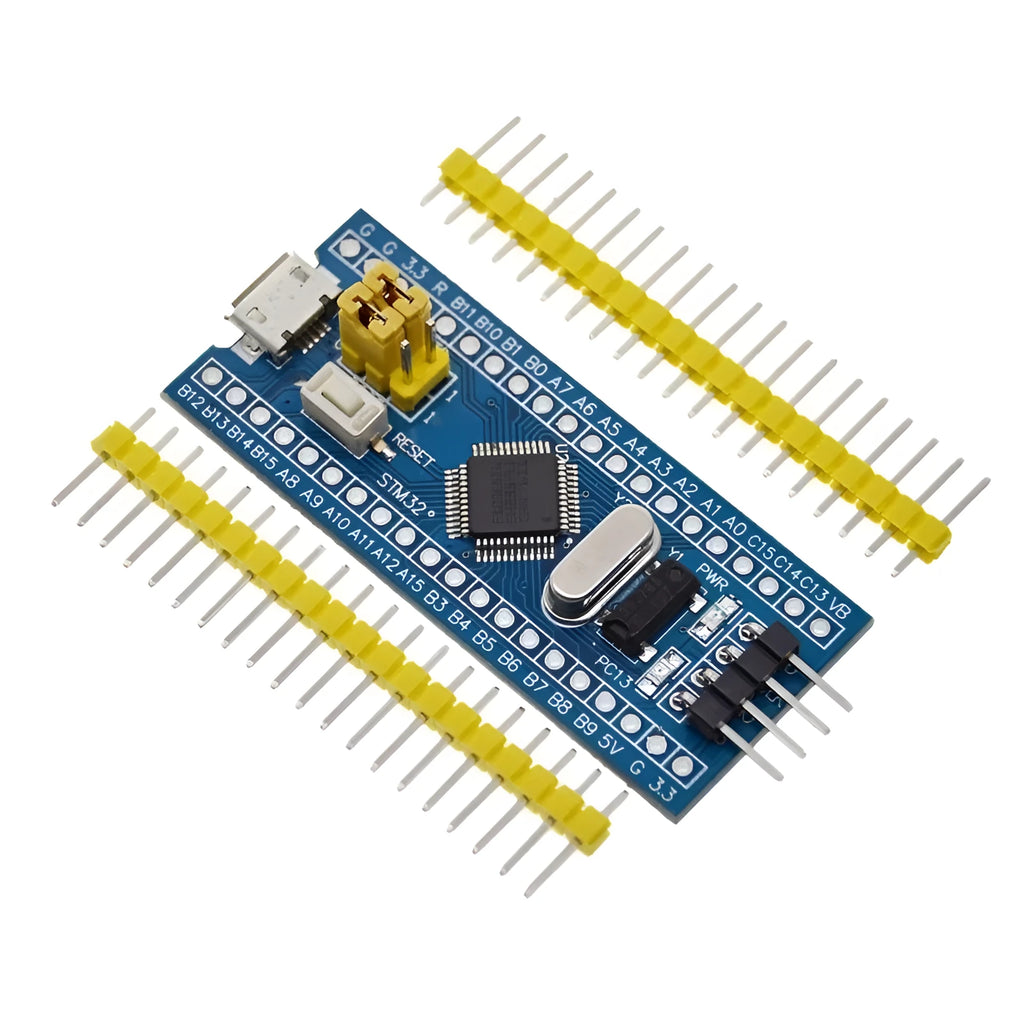 STM32F103C8T6 ARM Cortex-M3 minimum system development board on a green PCB