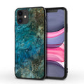 Marble pattern protective hard case for iPhone on a white background