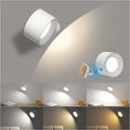 USB rechargeable wall lamp LED, 7.5cm diameter, 4.5cm height, ABS plastic, black finish