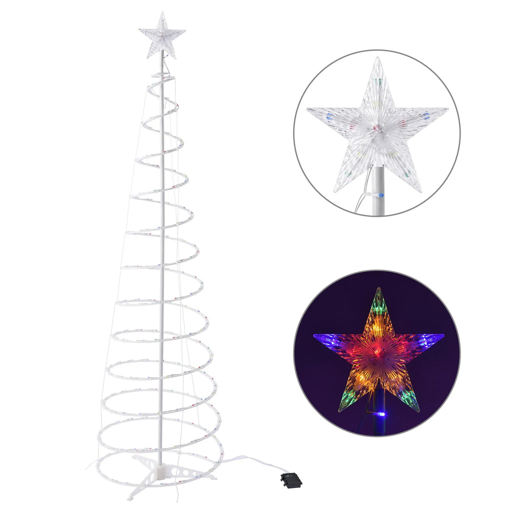 6FT LED spiral Christmas tree lights with remote control for indoor and outdoor festive decoration