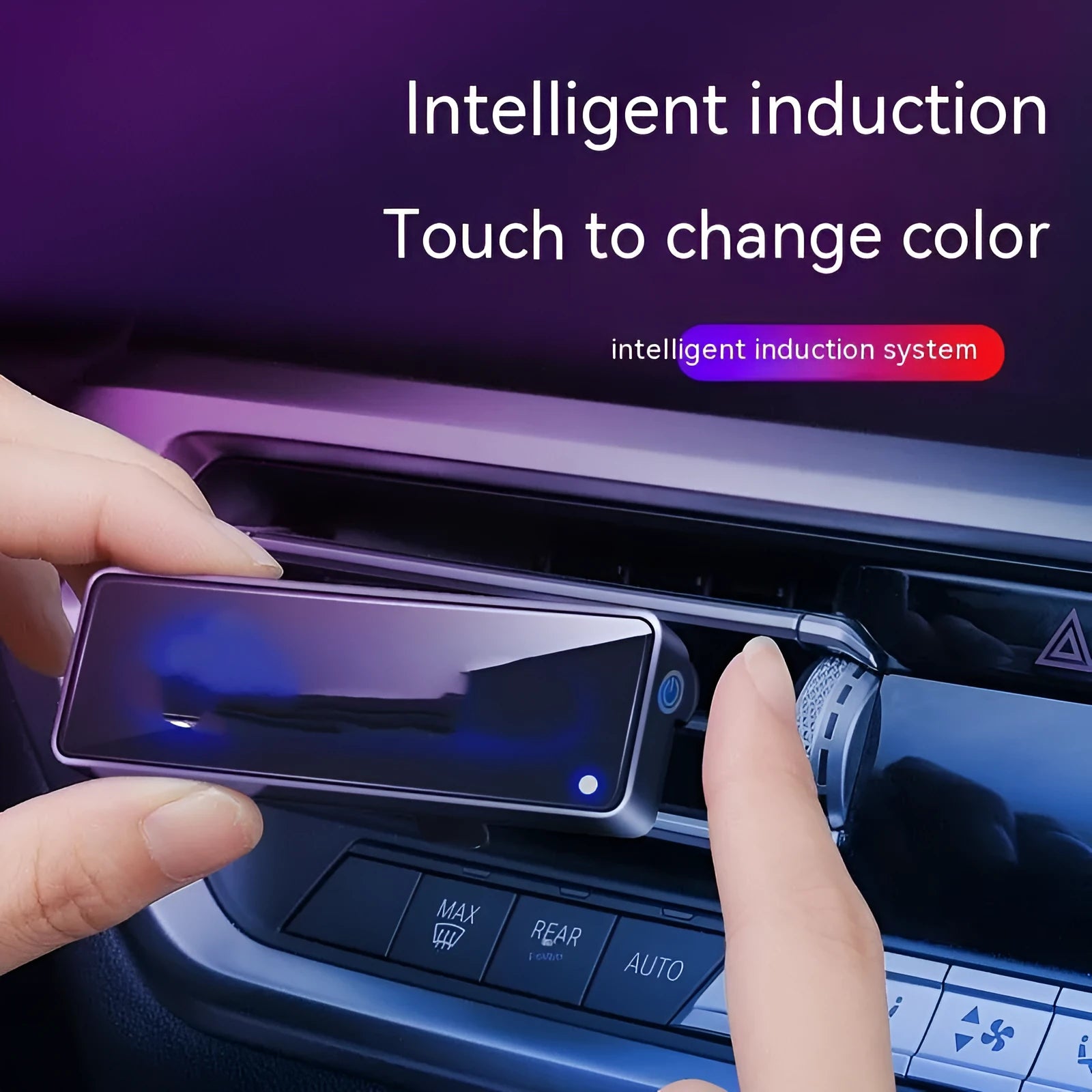 Black automobile air outlet aromatherapy ambience light with LED illumination