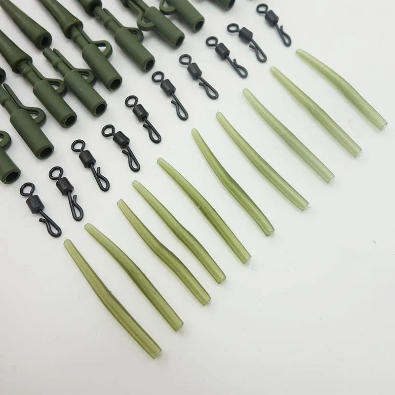 Carp fishing gear accessories 40-piece set in grass green colour made from ABS alloy copper