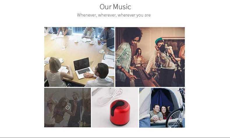 Hieha XQ11 mini cylindrical portable Bluetooth speaker in silver colour on a table