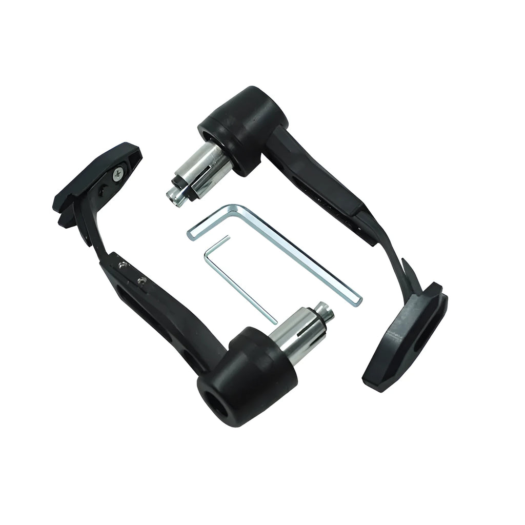 Motorcycle CNC handle guard ball guards in aluminium alloy and plastic, available in black, blue, and red