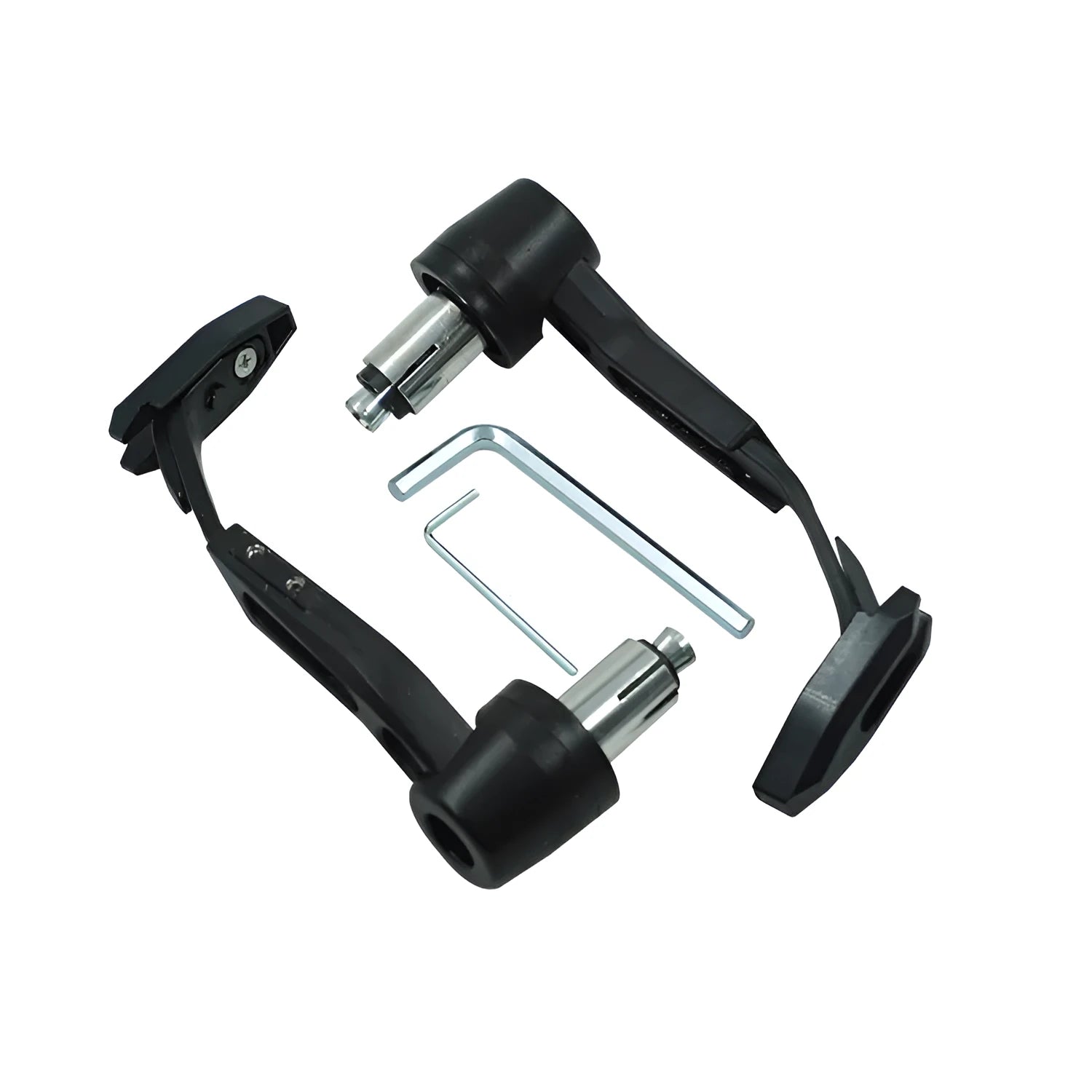 Motorcycle CNC handle guard ball guards in aluminium alloy and plastic, available in black, blue, and red