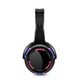 Black silent disco wireless headphones with 40mm drivers and 3m cable showing 3.5mm plug