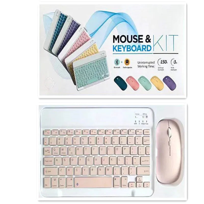 10-inch Bluetooth keyboard and mouse set in multiple colour options with compact wireless design