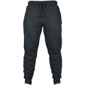 Men's solid colour drawstring waist fleece casual trousers in loose fit pencil pants style