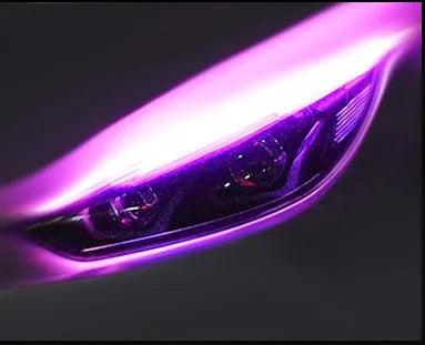 Flexible silicone car LED strip for daytime running lights and flowing turn signals in multiple colours.